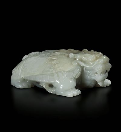 Figura di Drago Tartaruga Scolpita in Giada, Cina, Dinastia Qing, XIX Secolo