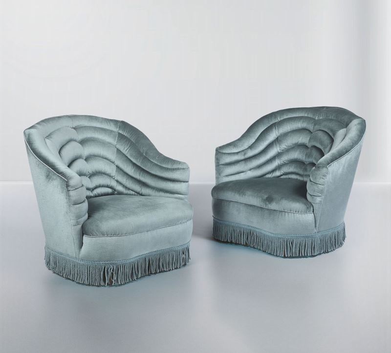 A. Busiri Vici, two armchairs, Italy, 1940s  - Auction Design - Cambi Casa d'Aste