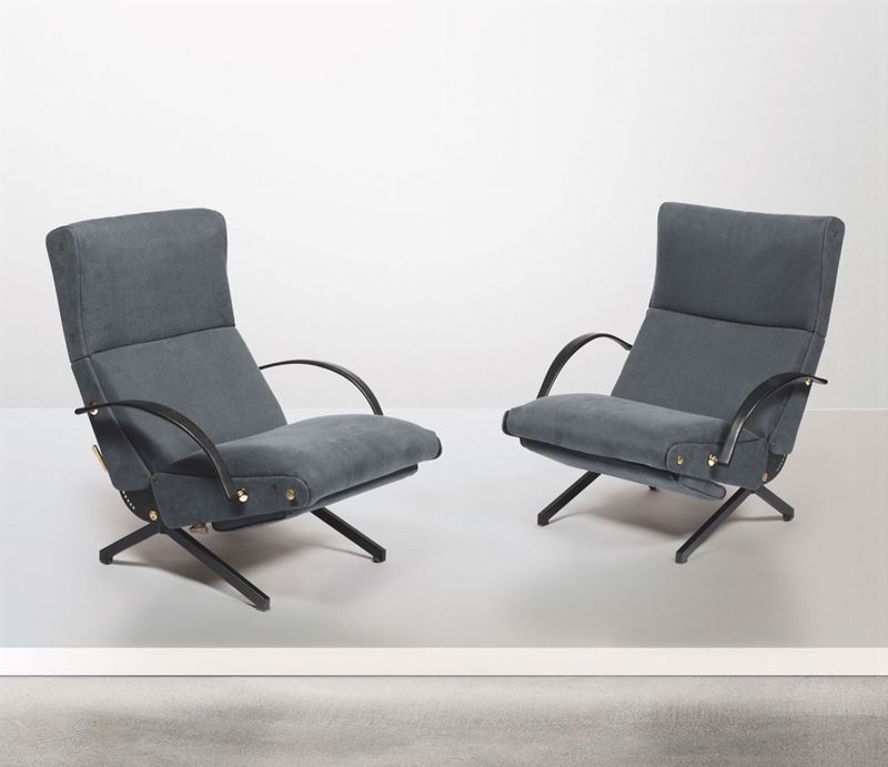O. Borsani, two mod. P40 adjustable armchairs, 1992  - Auction Design - Cambi Casa d'Aste