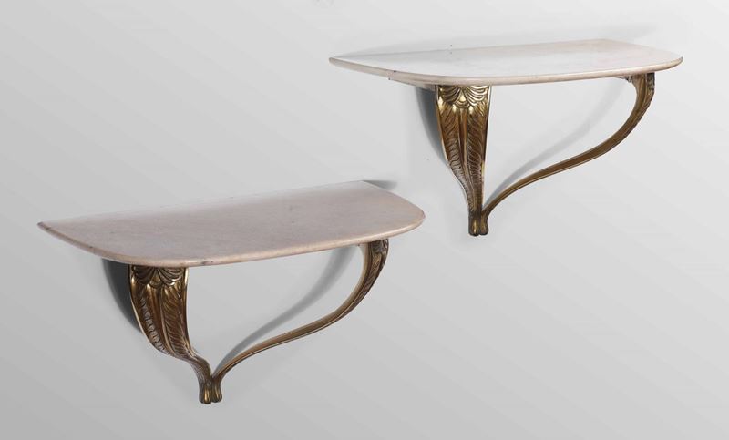 Two marble and bronze tables, Italy, 1940s  - Auction Twentieth-century furnishings | Time Auction - Cambi Casa d'Aste