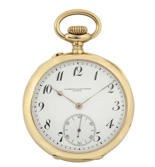 VACHERON & CONSTANTIN - Raffinato orologio da tasca con cronografo.