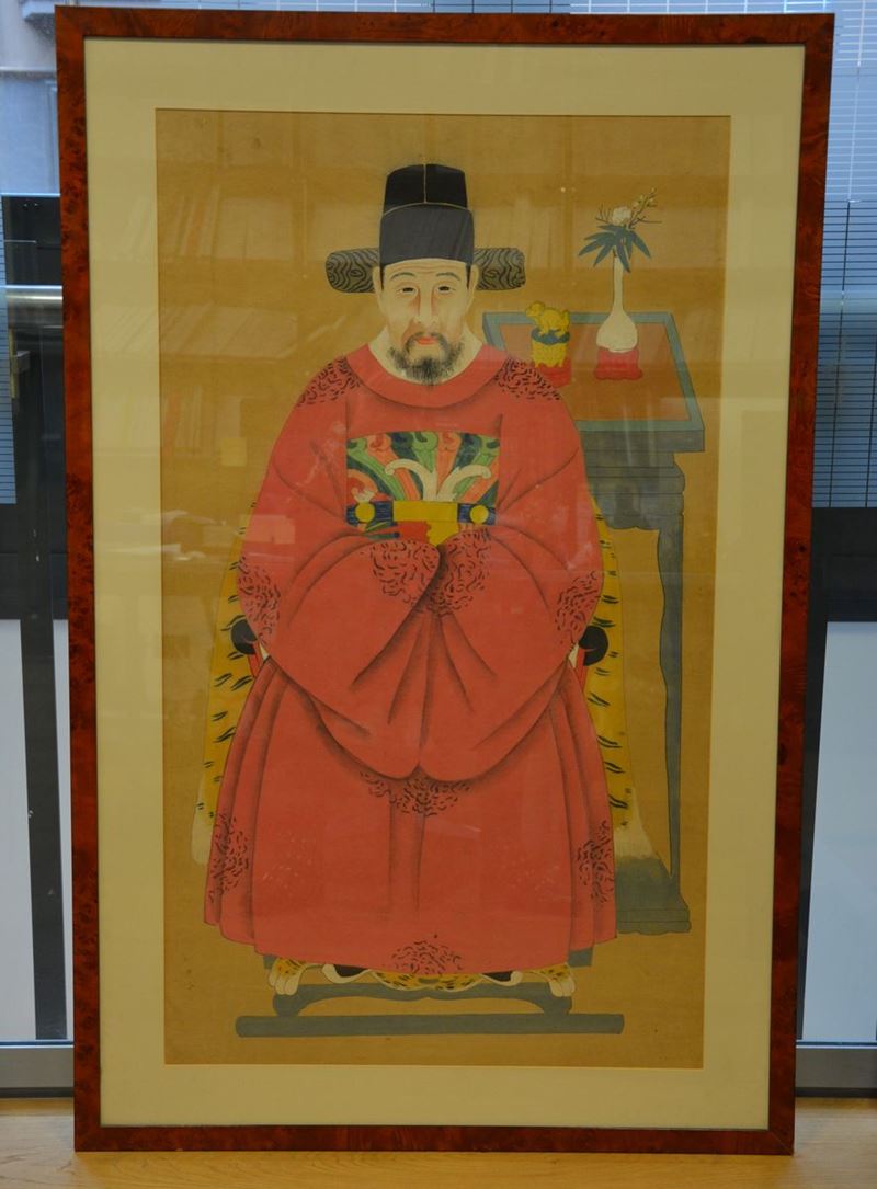 Dipinto su carta raffigurante saggio, Cina, XX secolo  - Auction Ancient Paintings, Oriental Art and European Ceramics | Time Auction - Cambi Casa d'Aste