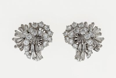 Orecchini con Diamanti Taglio Brillante, Baguette e Tepper