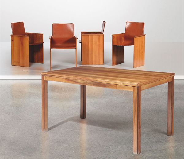 Set of Afra & Tobia, table and four chairs, Italy