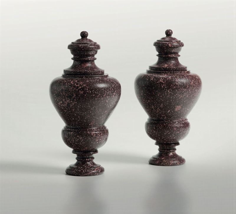Two porphyry potiches, 17/1800s  - Auction Sculptures and works of art - Cambi Casa d'Aste