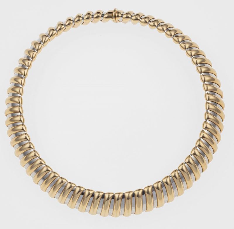 Gold and steel necklace. Signed Bulgari. Fitted case  - Auction Fine Jewels  - Cambi Casa d'Aste