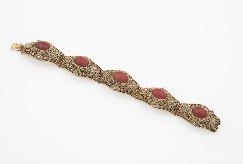 Bracciale con pietre dure rosse  - Auction Jewels and Corals | Time Auction - Cambi Casa d'Aste