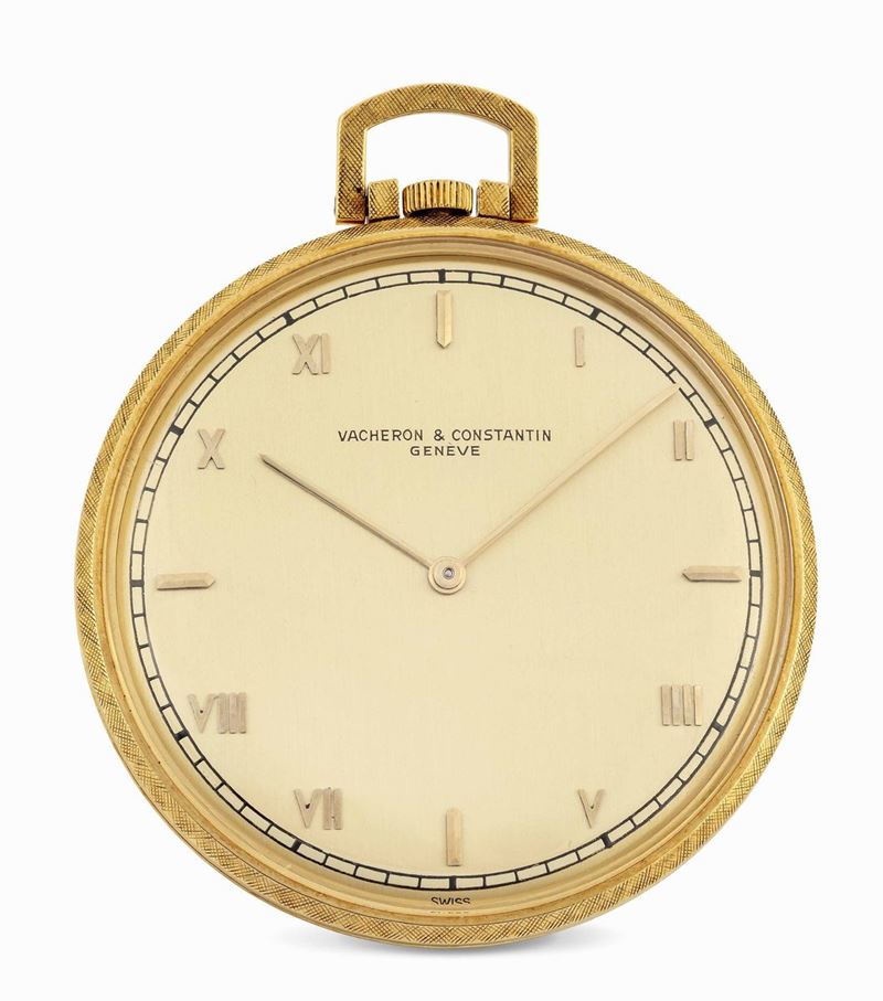 VACHERON & CONSTANTIN - Yellow gold pocket watch, indices and roman numbers, 1966 circa. Equipped with the original box.  - Auction Important Wristwatches and Pocket Watches - Cambi Casa d'Aste