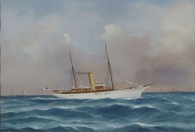 Antonio De Simone (1851-1907)ritratto dello Steam Yacht Catania