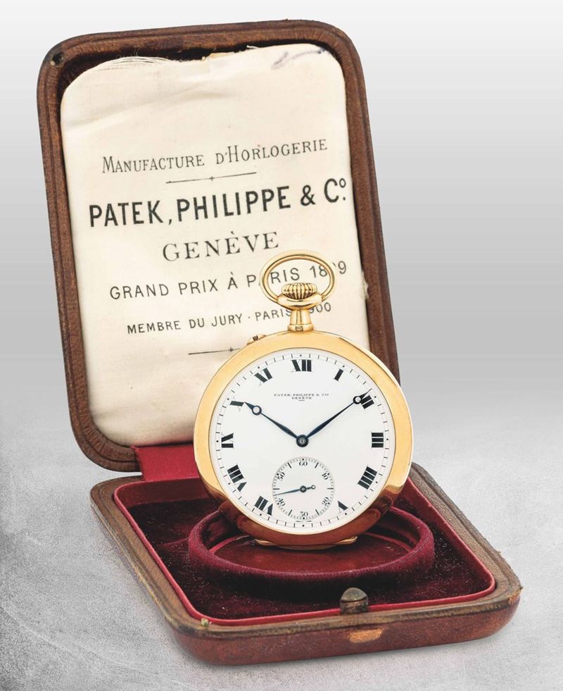 PATEK PHILIPPE - Refined yellow gold pocket watch. Original fitted box and warranty.  - Auction Important Wristwatches and Pocket Watches - Cambi Casa d'Aste