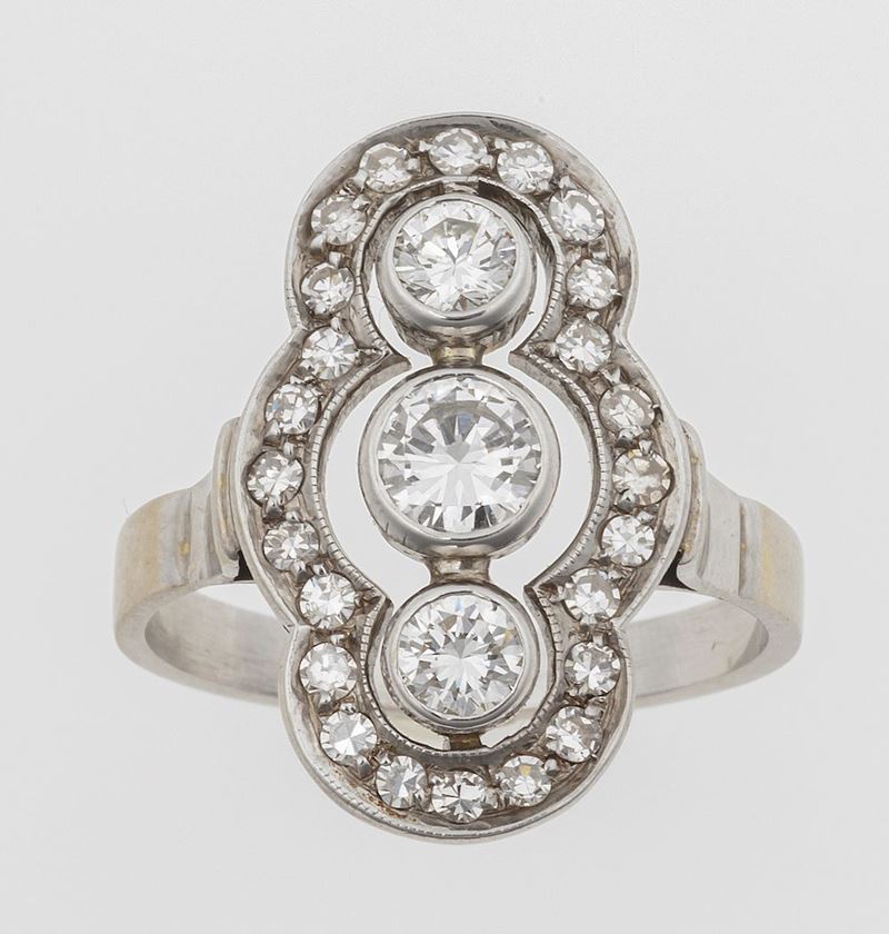 Anello con diamanti taglio brillante  - Auction Jewels - Timed Auction - Cambi Casa d'Aste