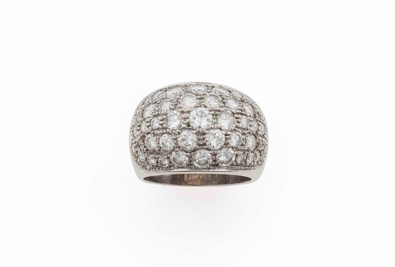 Anello con pavè di diamanti taglio brillante  - Auction Jewels | Cambi Time - Cambi Casa d'Aste