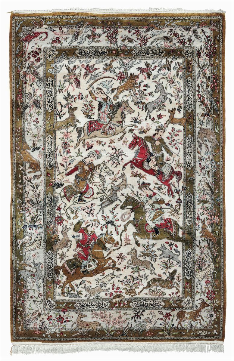 Tappeto Qum, Persia metà XX secolo  - Auction antique rugs - Cambi Casa d'Aste