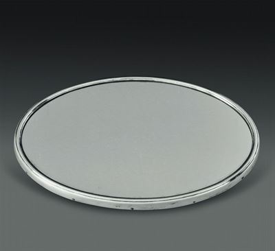 Centrotavola in Argento con Ripiano a Specchio. Argenteria Italiana del XX Secolo. Bolli con Fasc...