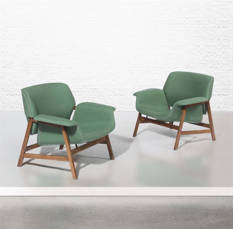 G. Frattini, two mod. 849 armchairs, Italy, 1956  - Auction Design - Cambi Casa d'Aste