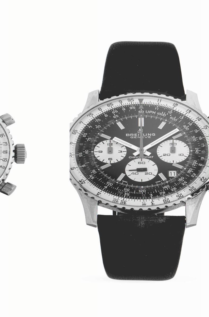 BREITLING - Chronomat Calendar Logos. Rare stainless steel wristwatch with chronograph and date between 4 and 5.  - Auction Important Wristwatches and Pocket Watches - Cambi Casa d'Aste