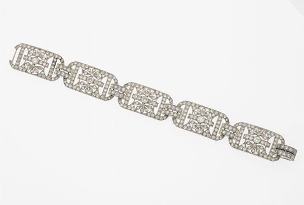 Diamond and platinum bracelet