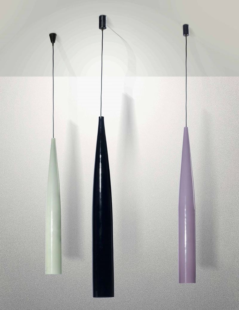 A. Pianon, three pendant lamps, Italy, 1960s  - Auction Design - Cambi Casa d'Aste