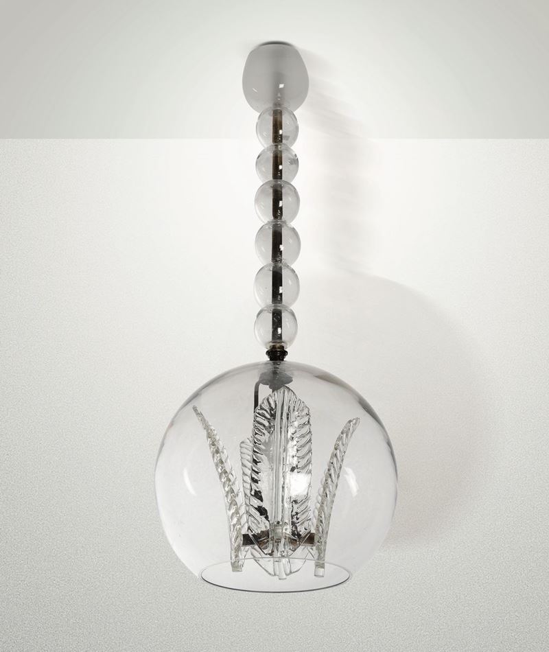 Venini, a pendant lamp, Italy, 1940s  - Auction Design - Cambi Casa d'Aste