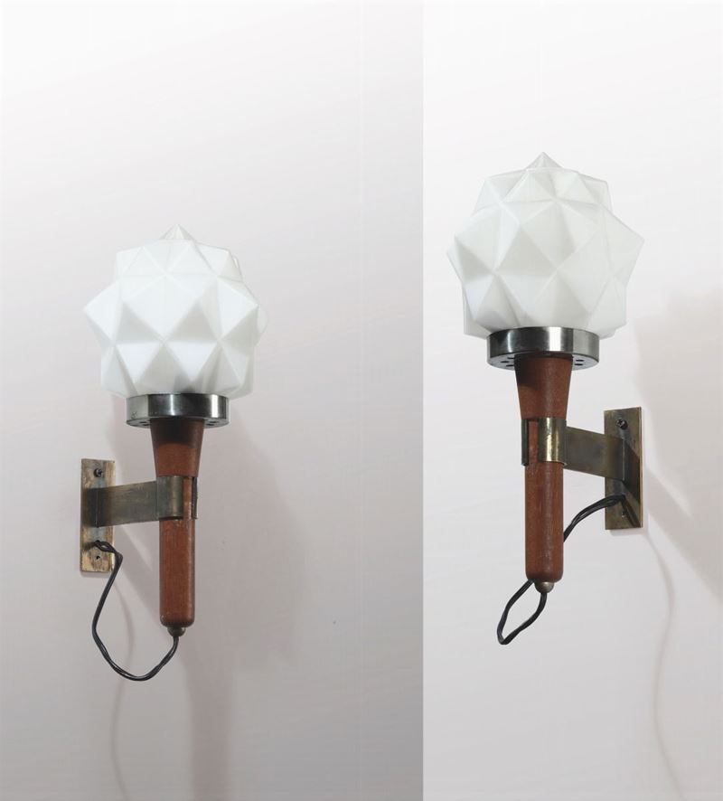 Two wall lamps, Italy, 1950s  - Auction Design - Cambi Casa d'Aste