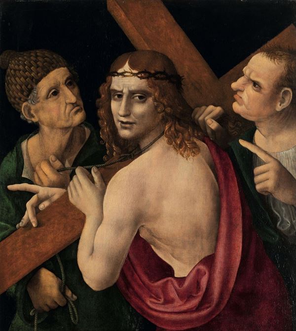 Giovan Pietro Rizzoli detto Giampietrino - Giovan Pietro Rizzoli detto Giampietrino (Milano 1495 - ? 1521), attribuito a Cristo Porta Croce schernito da due sgherri