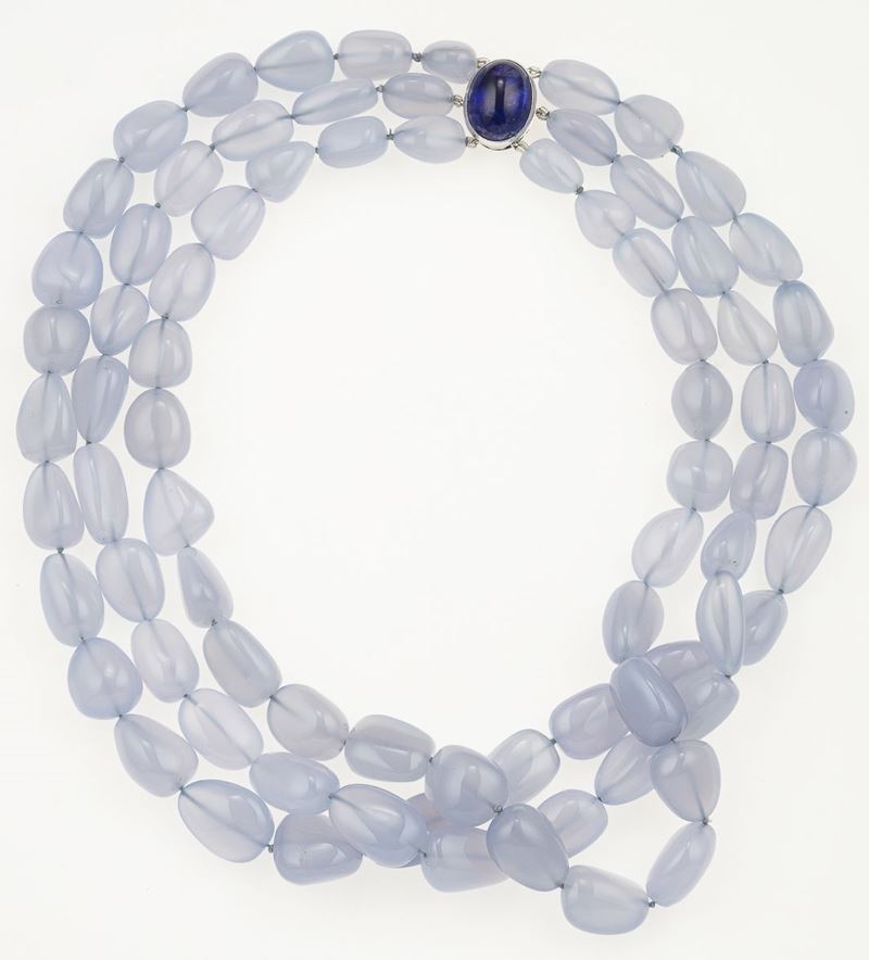 Chalcedony and tanzanite necklace  - Auction Fine Jewels  - Cambi Casa d'Aste