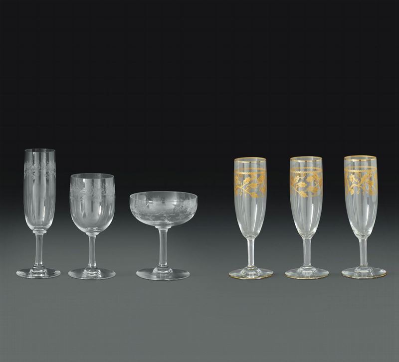 Undici flûtes Manifattura Baccarat, metà del del XX secolo  - Asta L'Art de la Table - Cambi Casa d'Aste