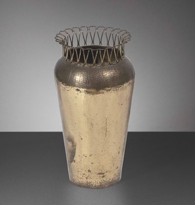 Portaombrelli in Ottone Martellato e Cesellato.