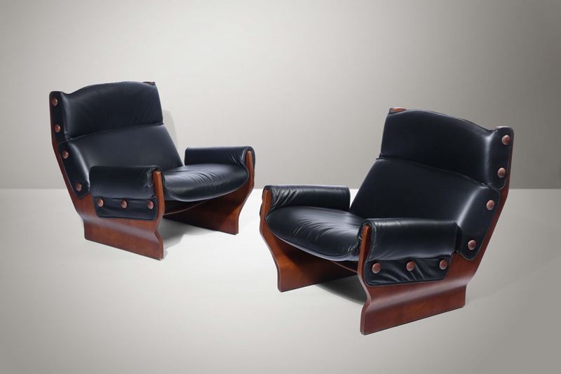 O. Borsani, two mod. Canada P110 armchairs, Italy  - Auction Design - Cambi Casa d'Aste
