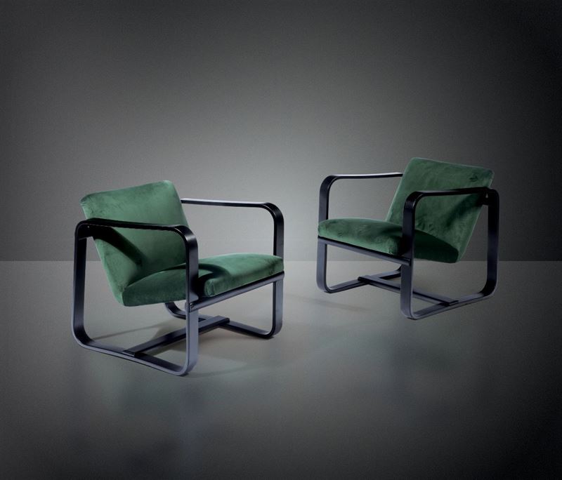 Pagano Pogatschnig&Maggioni, two armchairs, 1941  - Auction Design - Cambi Casa d'Aste