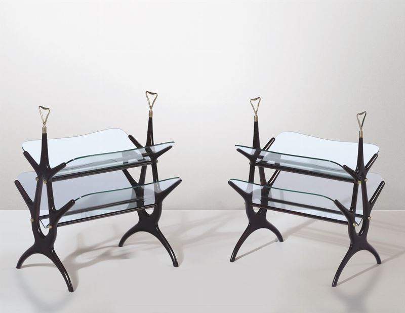 C. Lacca, two magasine racks, Italy, 1950s  - Auction Design Lab - Cambi Casa d'Aste