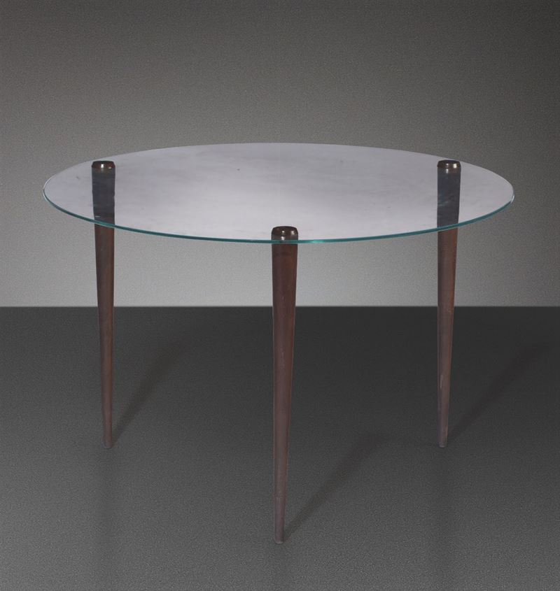 E. Paolucci, a glass and wood table, Italy, 1930s  - Auction Design - Cambi Casa d'Aste