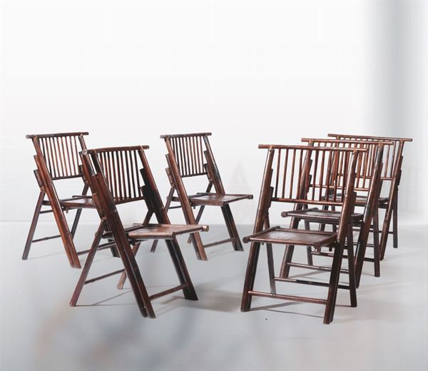 Six folding chairs, Italy, 1960s, 63x58x95cm