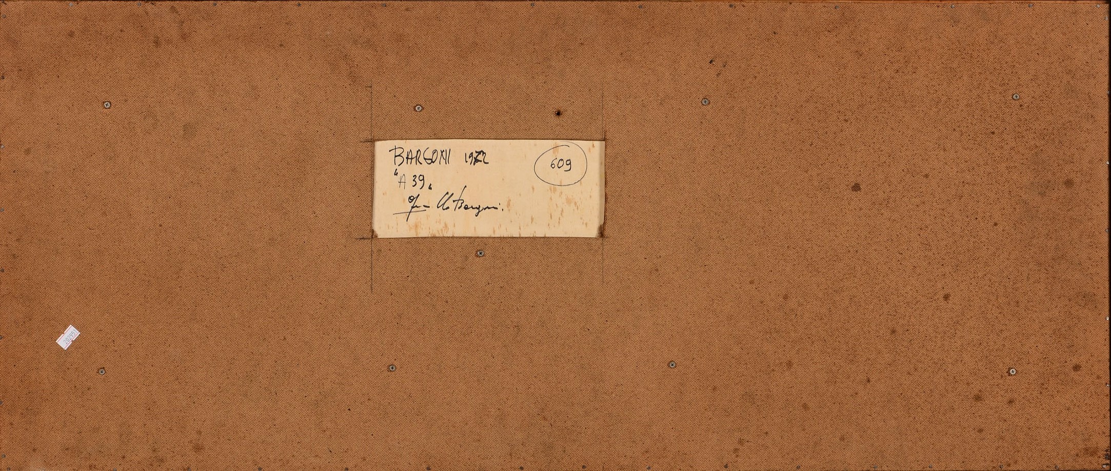Giancarlo Bargoni - A39, olio su masonite, 1972