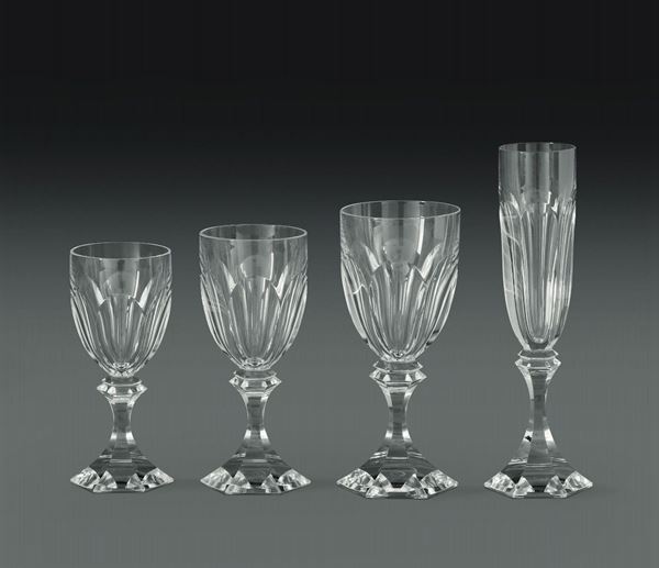 Servizio di bicchieri “Chambord” Saint Louis, seconda metà del XX secolo