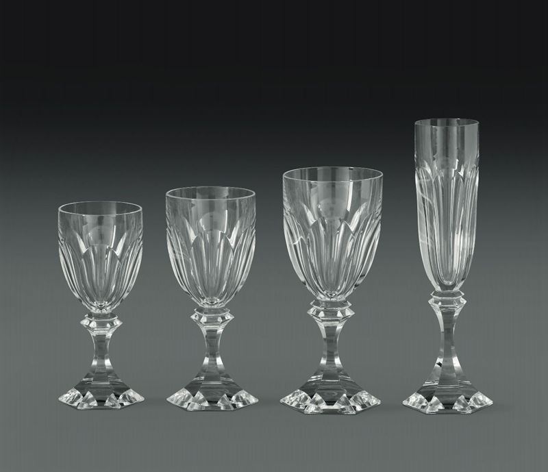Servizio di bicchieri “Chambord” Saint Louis, seconda metà del XX secolo  - Auction L'Art de la Table - Cambi Casa d'Aste