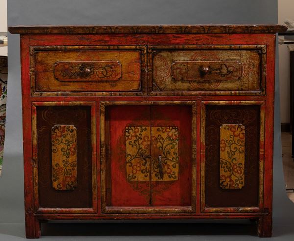 A wooden cabinet, Tibet, 1800s