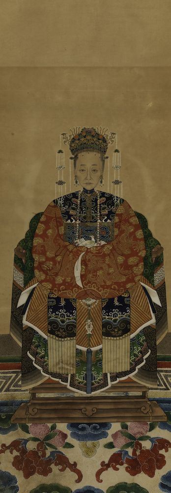 Dipinto su carta raffigurante imperatrice, Cina, Dinastia Qing, XIX secolo