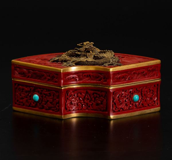 A red lacquer box, China, 1900s