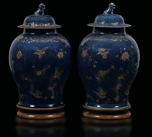 Two porcelain potiches, China, Qing Dynasty