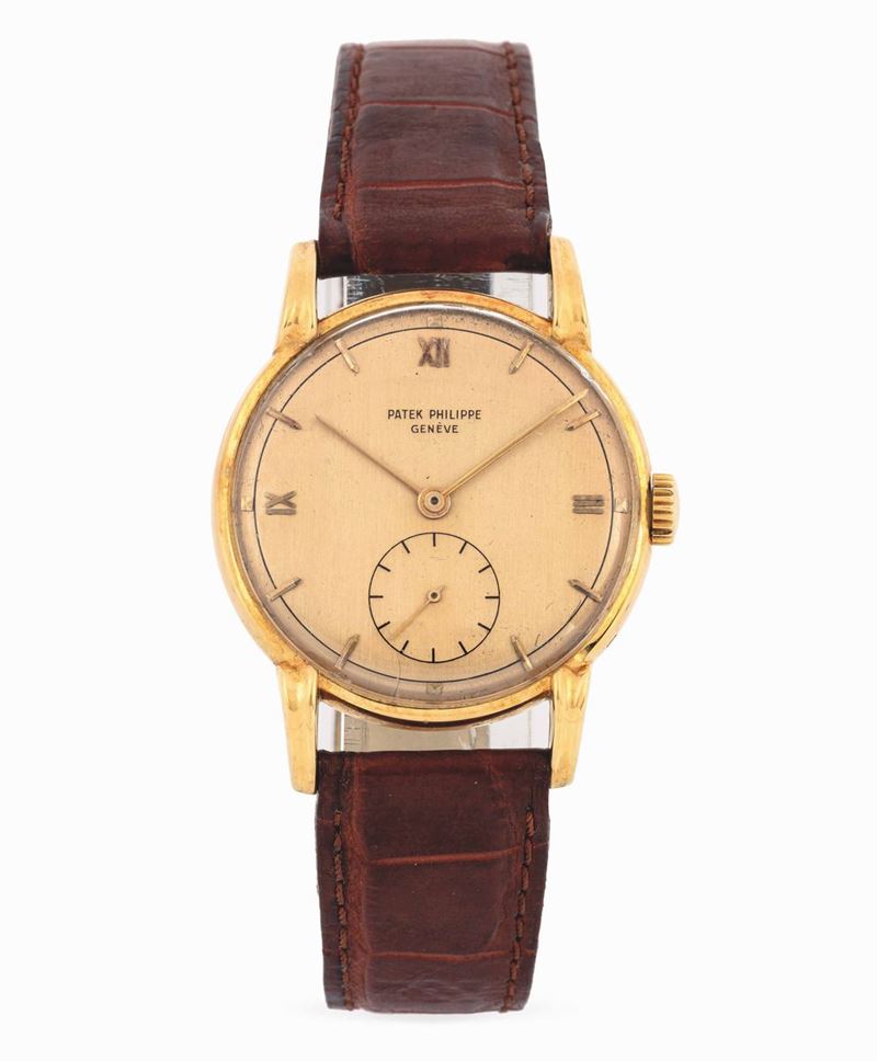 PATEK PHILIPPE - Yellow gold chronograph wristwatch with indices, roman numbers at 3, 9 and 12 o'clock.  - Auction Important Wristwatches and Pocket Watches - Cambi Casa d'Aste