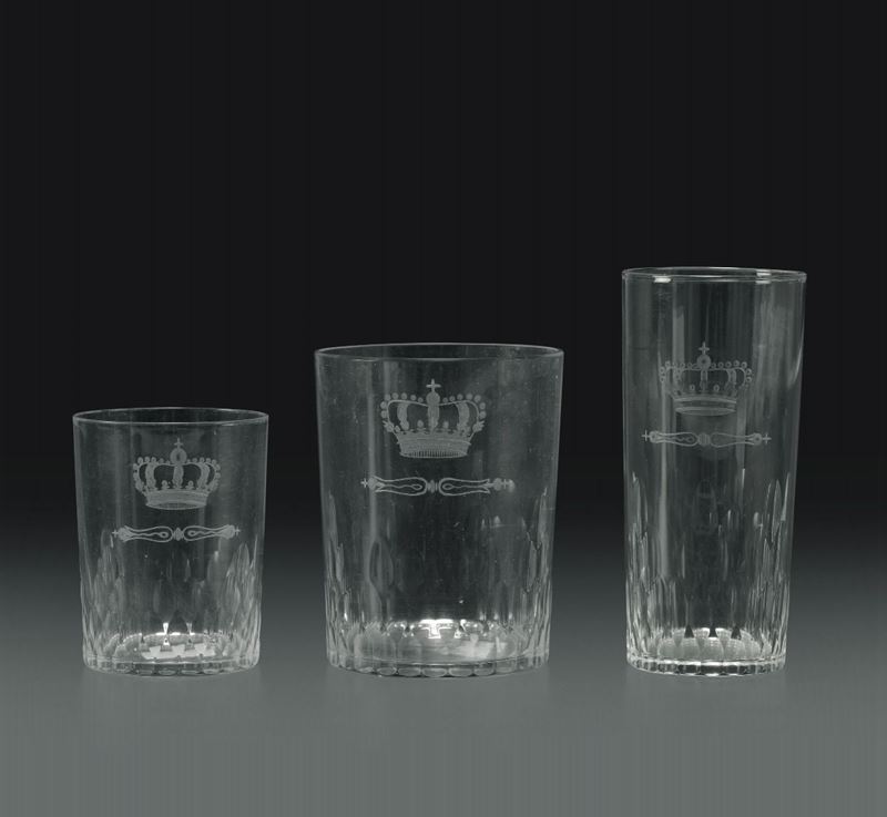 Parte di servizio di bicchieri, XX secolo  - Asta L'Art de la Table - Cambi Casa d'Aste
