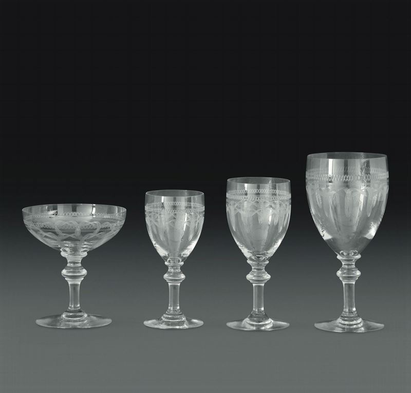 Servizio di bicchieri Seconda metà del XX secolo  - Asta L'Art de la Table - Cambi Casa d'Aste