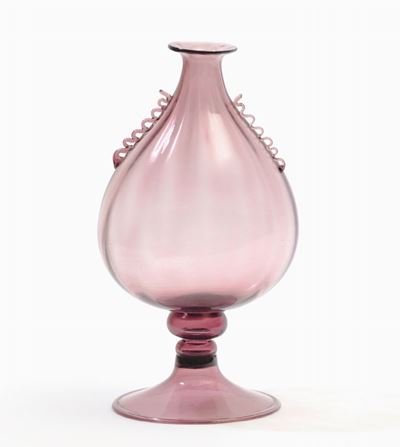 Fratelli Toso, Vaso a goccia in vetro soffiato ametista (Murano, 1930 ca.)