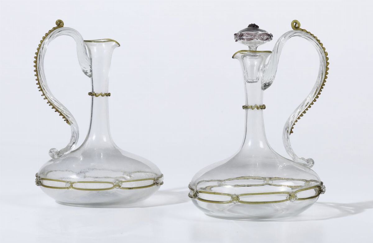 Coppia di ampolle in vetro di Murano, inizi XIX secolo - Auction Antiques  II - Timed Auction - Cambi