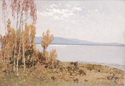 Giovanni Lomi (1889-1969)paesaggio con Lago