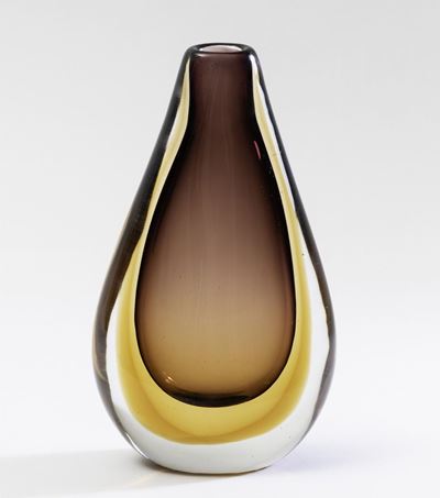 Flavio Poli, Seguso Vetri d’Arte, Vaso a goccia in vetro sommerso, Murano (circa 1950)