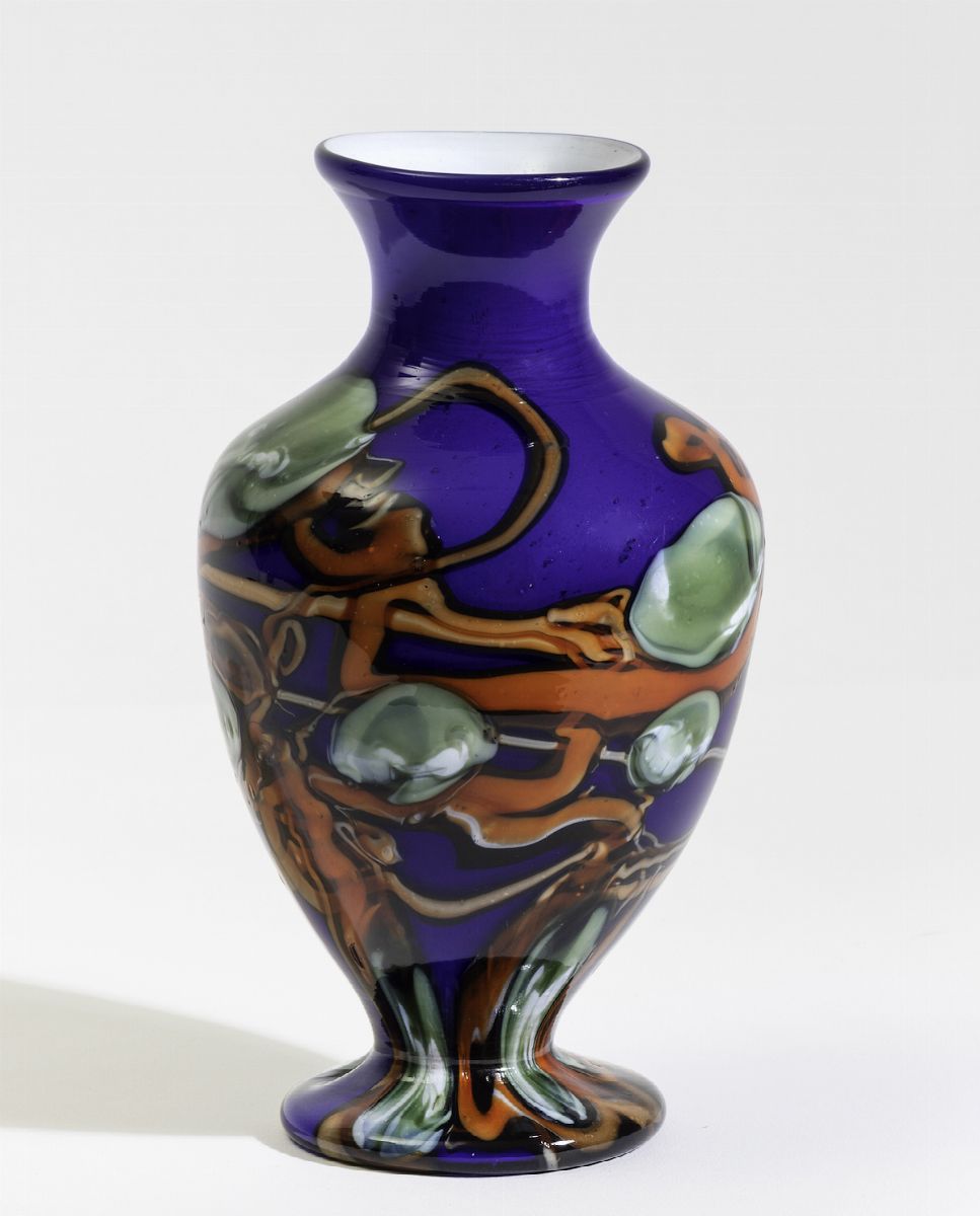 Fratelli Toso, Vaso ad anfora in vetro di Murano (circa 1940)