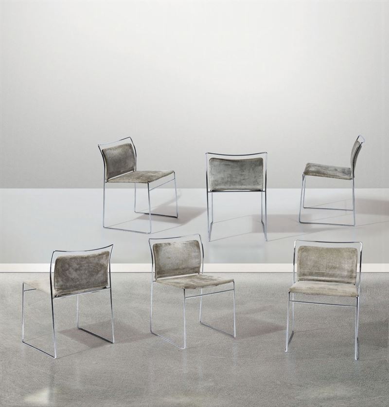 K. Takahama, six stacking chairs, Italy, 1968  - Auction Design - Cambi Casa d'Aste