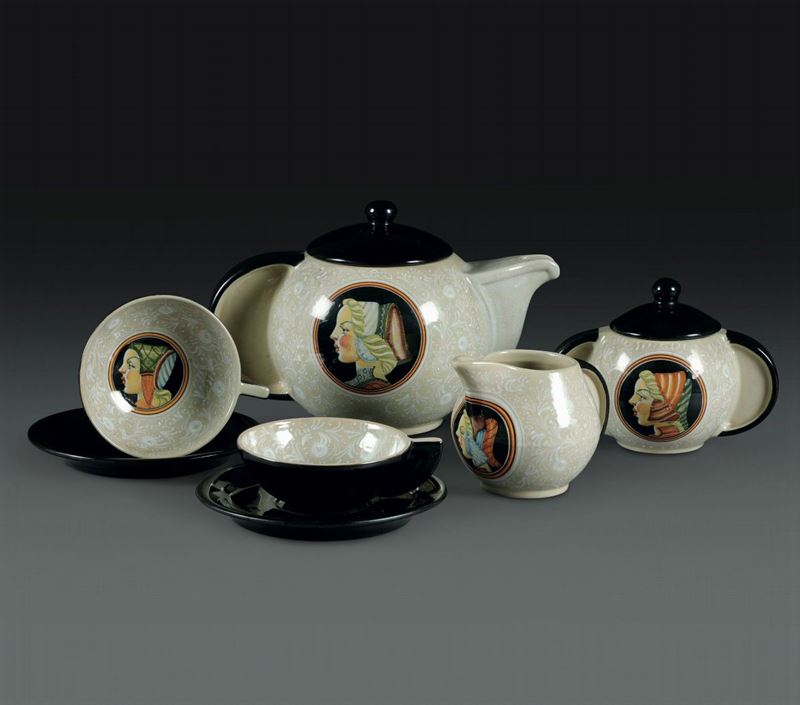 Servizio da tè Pesaro, Maioliche Artistiche Pesaresi, 1934-1944  - Auction L'Art de la Table - Cambi Casa d'Aste